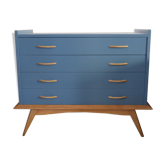 Commode pieds compas, bleu profond