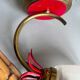 Applique or et rouge opaline années 60