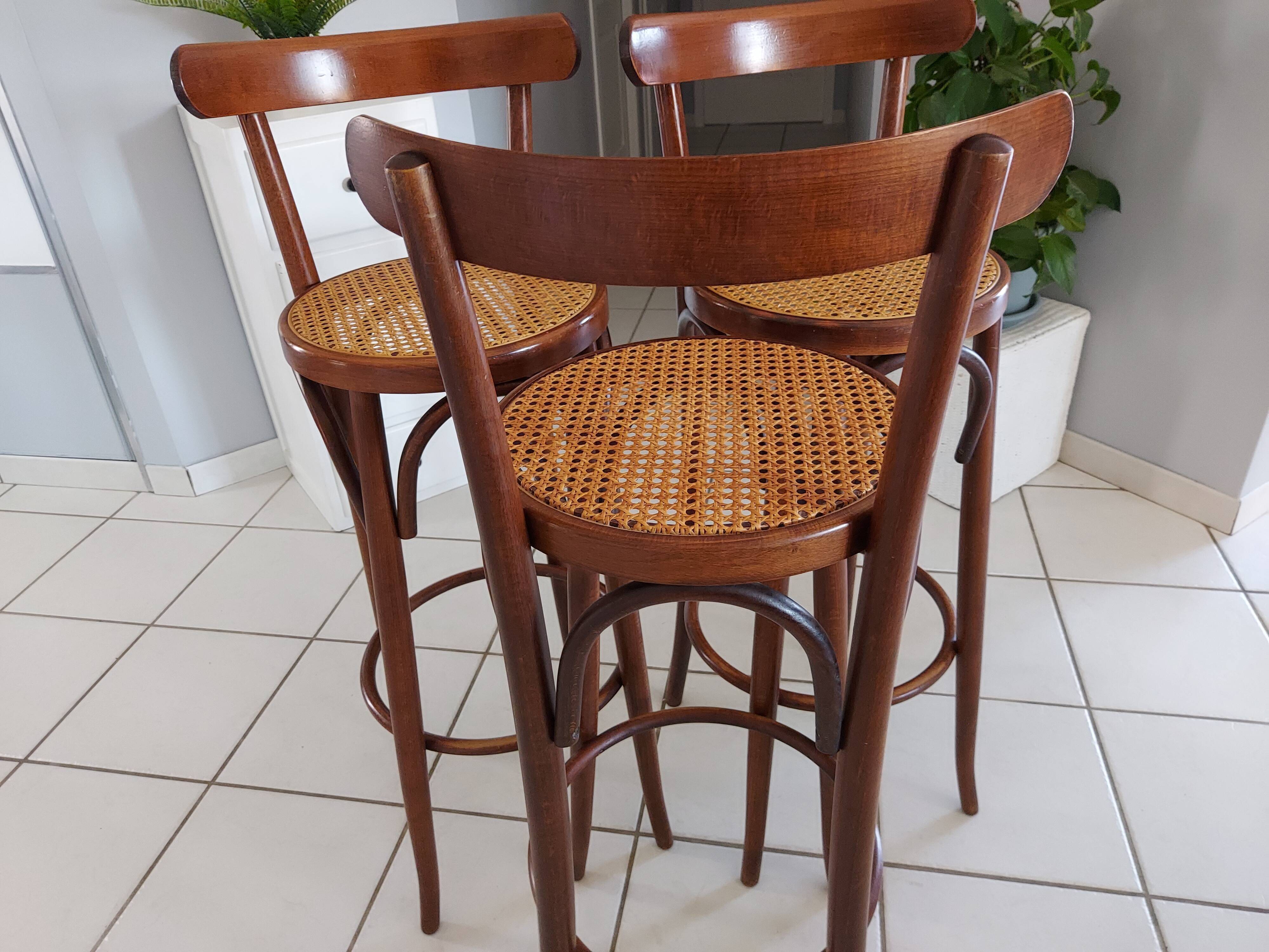 Lot 3 stools of Bar Bistrot vintage 1970s