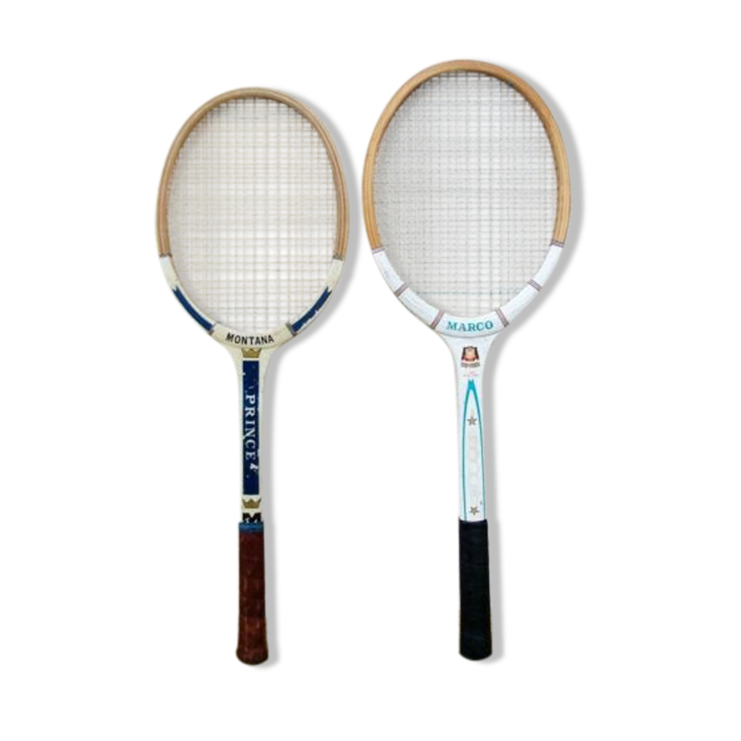 2 anciennes raquettes vintage tennis Marco et Montana