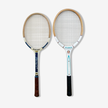 2 old vintage tennis rackets Marco and Montana