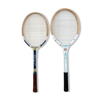 2 anciennes raquettes vintage tennis Marco et Montana