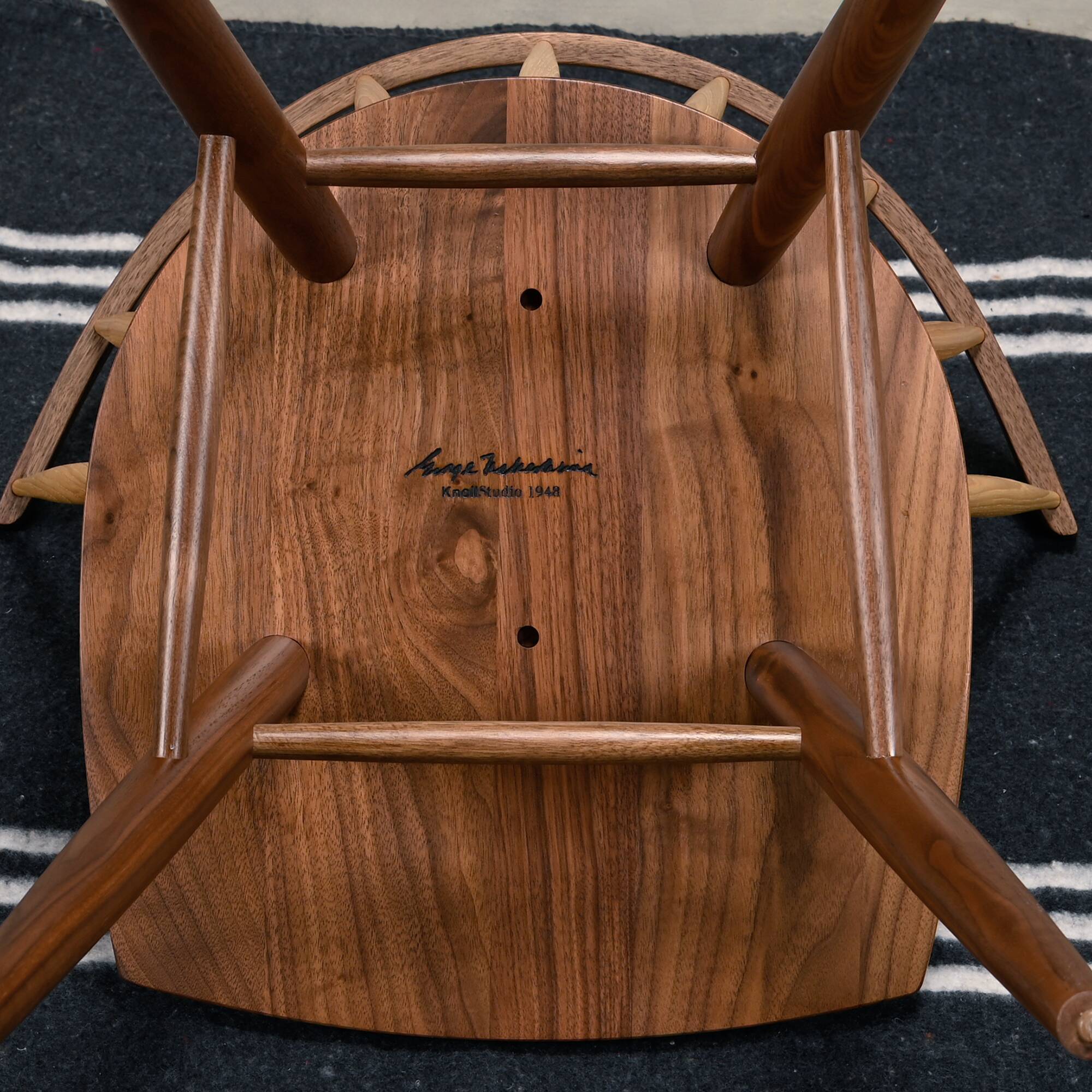 George Nakashima N19 Straight Chair in Walnut and Hickory for Knoll Studio