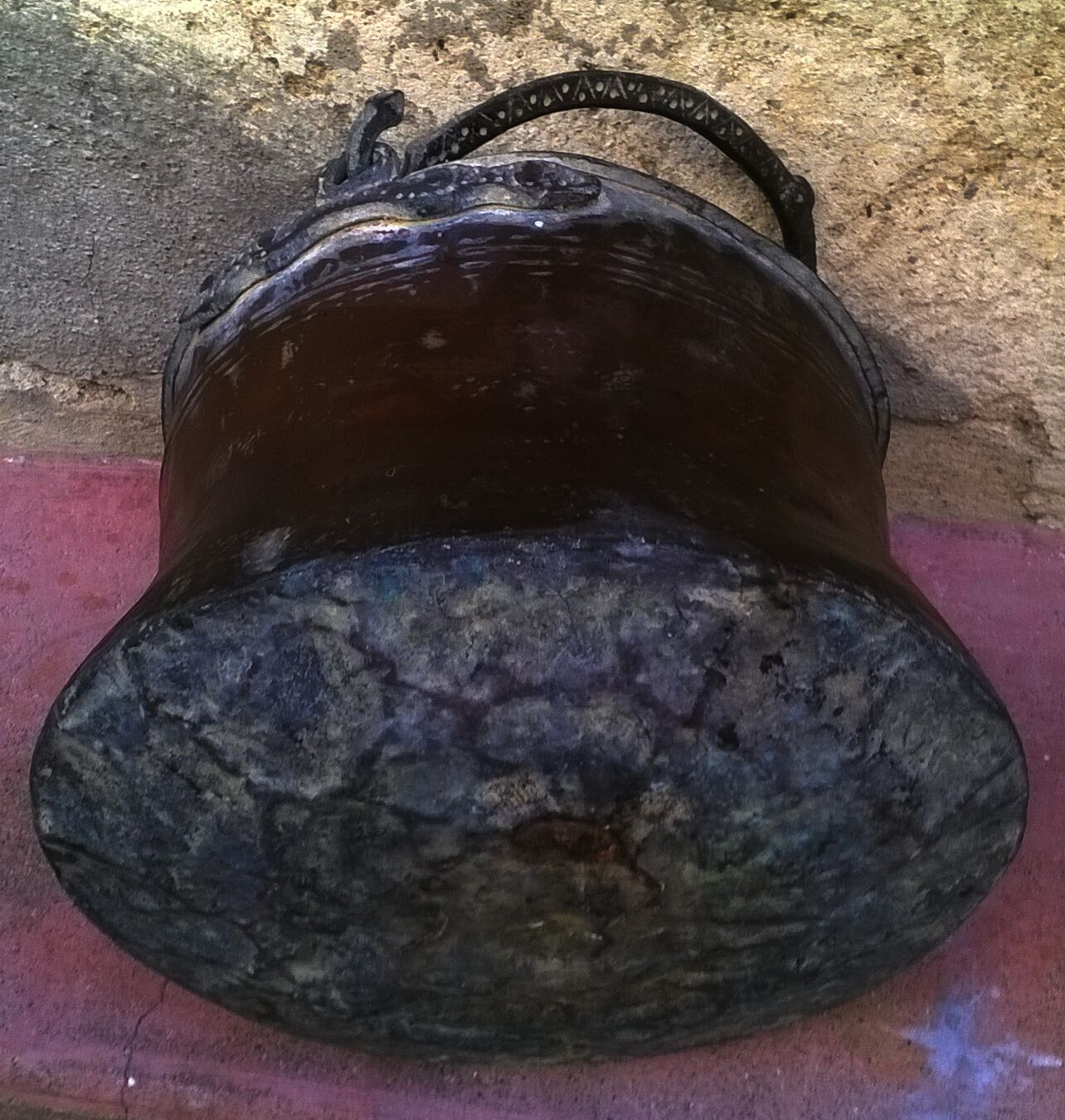 Old copper cauldron