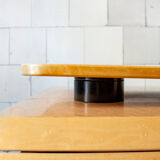 Bedroom in winked maple and fabric by Giovanni Offredi for Saporiti Italia 1970s