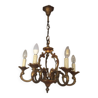 6 branch candlestick chandelier in bronze