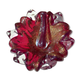 Ashtray and pestle glass and inclusions vintage Murano gold