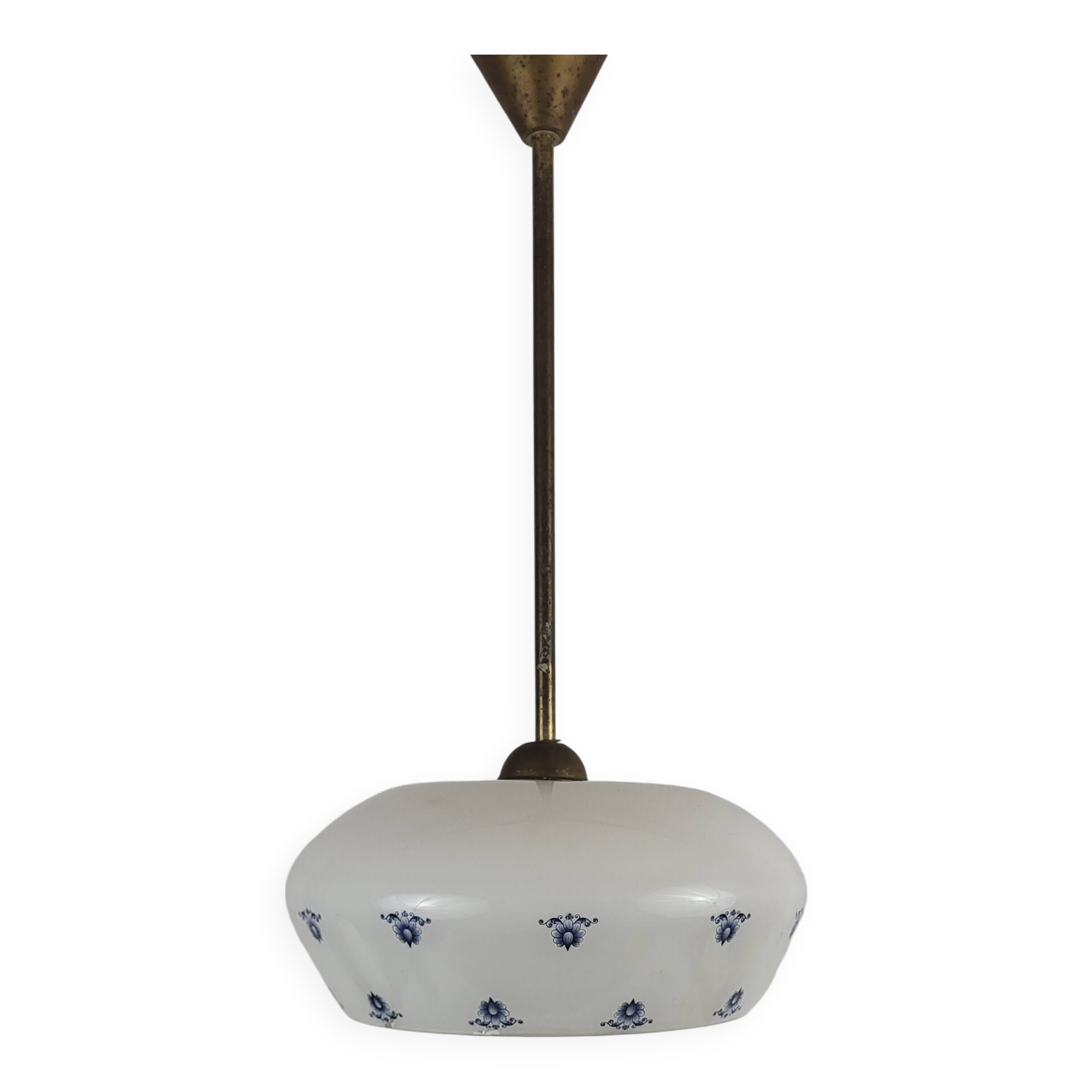 Opaline glass pendant light