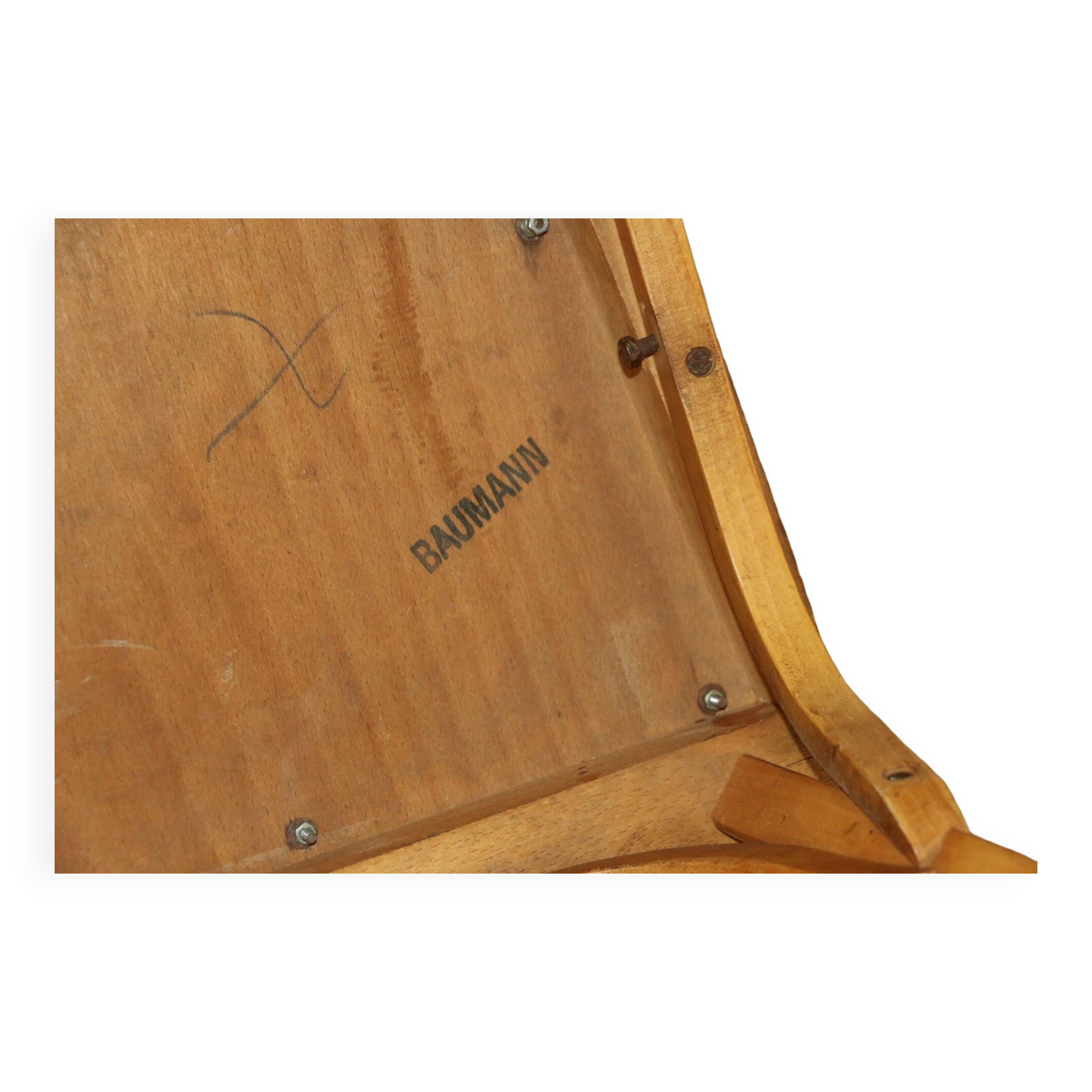 Baumann n°12 black skai chair, light beech