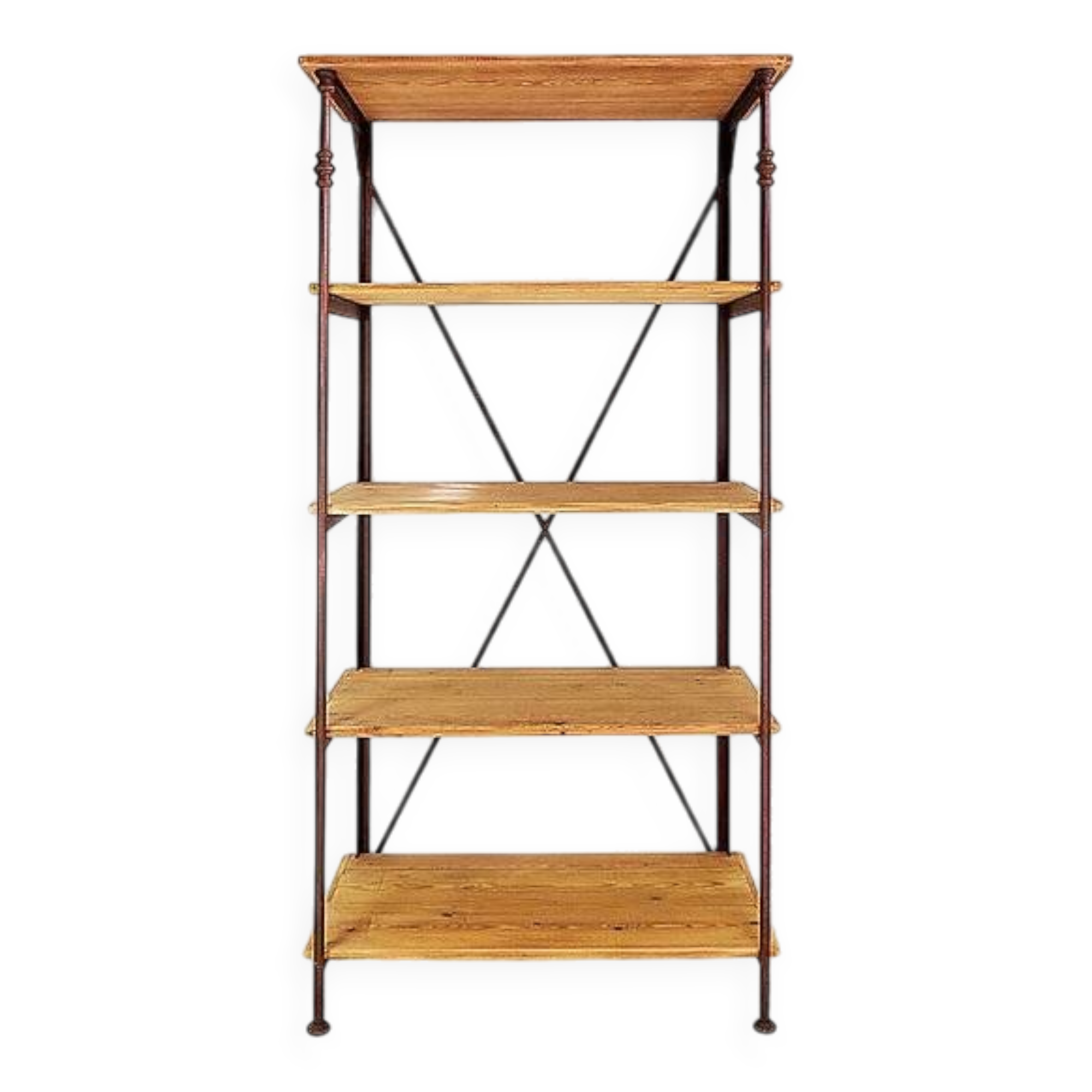 Wooden and metal shelf