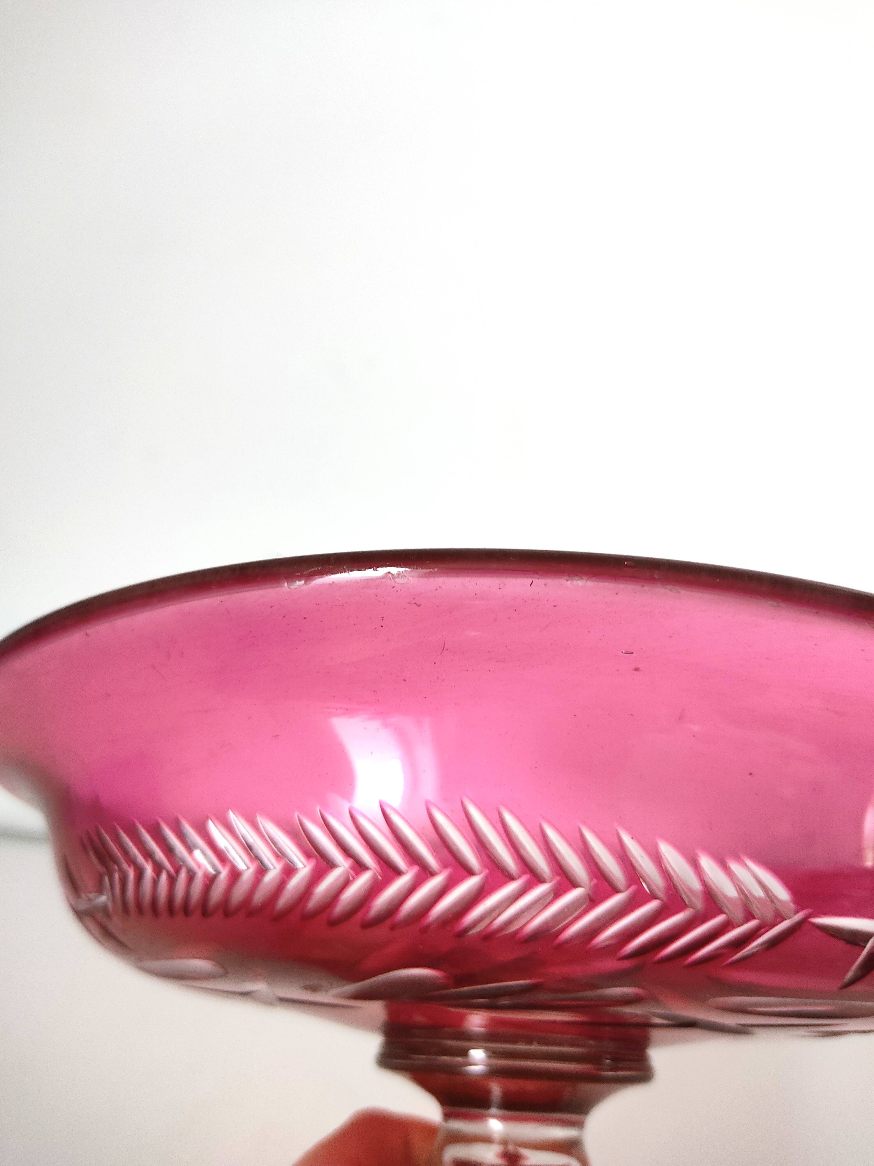 Cut rose glass bowl
