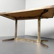 Coffee table with malachite top and brass frame, France, 1950s