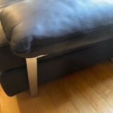 black leather sofa