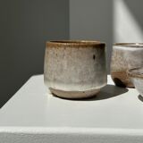 Meeting of three ceramic pieces: ice cup, small cup and small cup