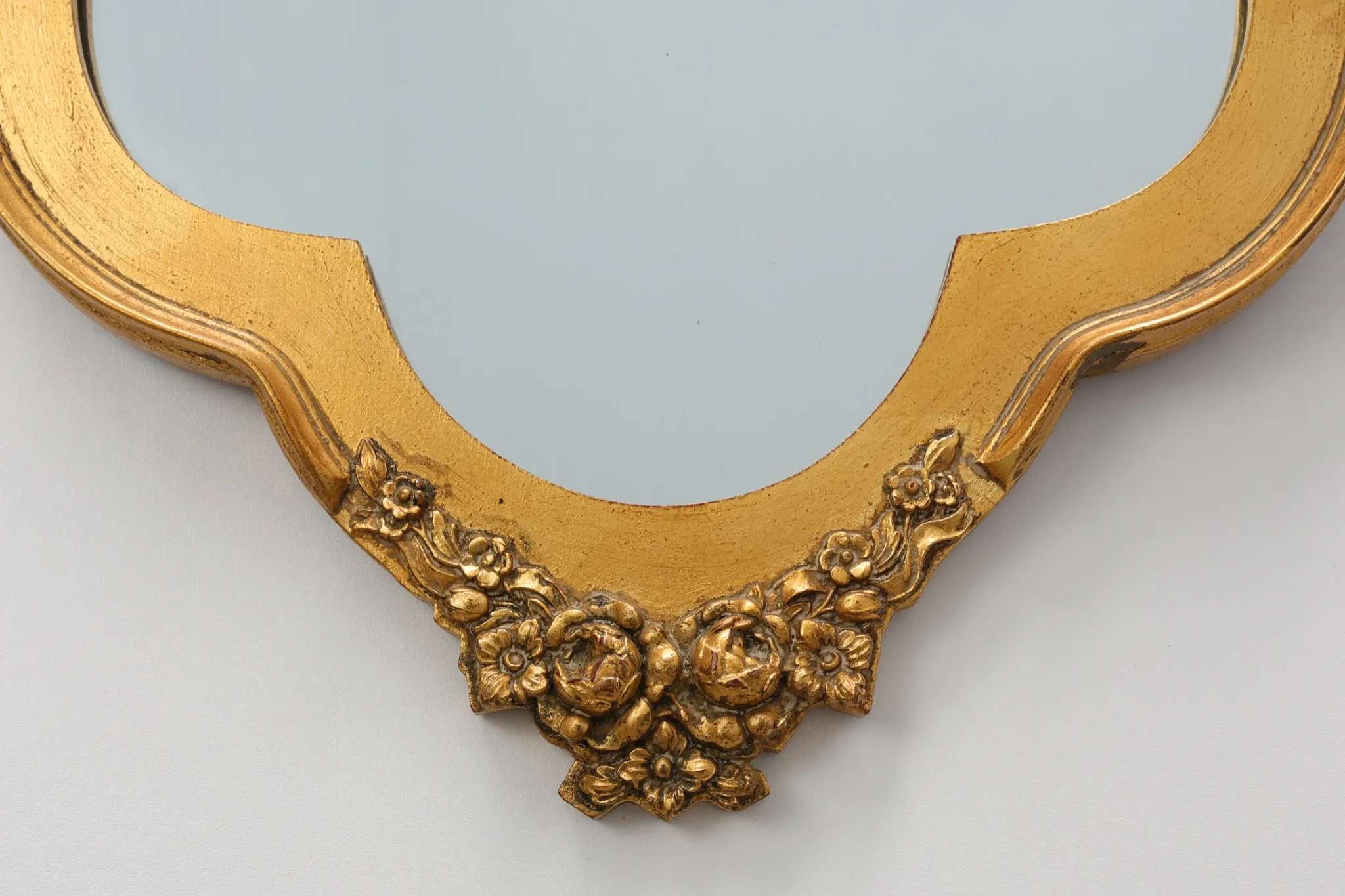 Rococo Style Gilt Mirror with Acanthus and Shell Crest, Italy, 20th Century