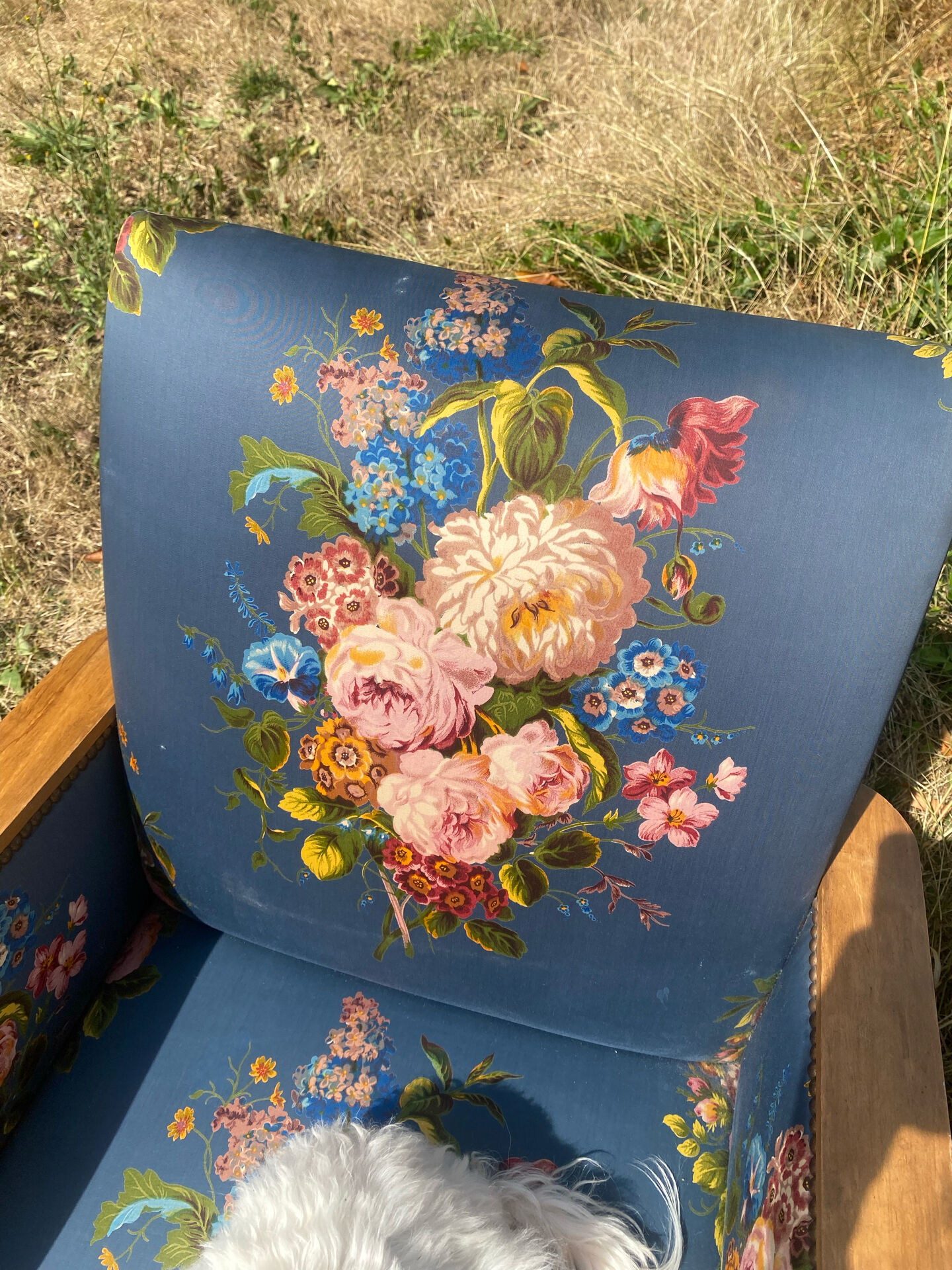 Art Deco armchair and its footrest