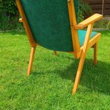 Vintage armchair in wood and skai