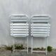 Pair of 80s folding garden chairs in white metal