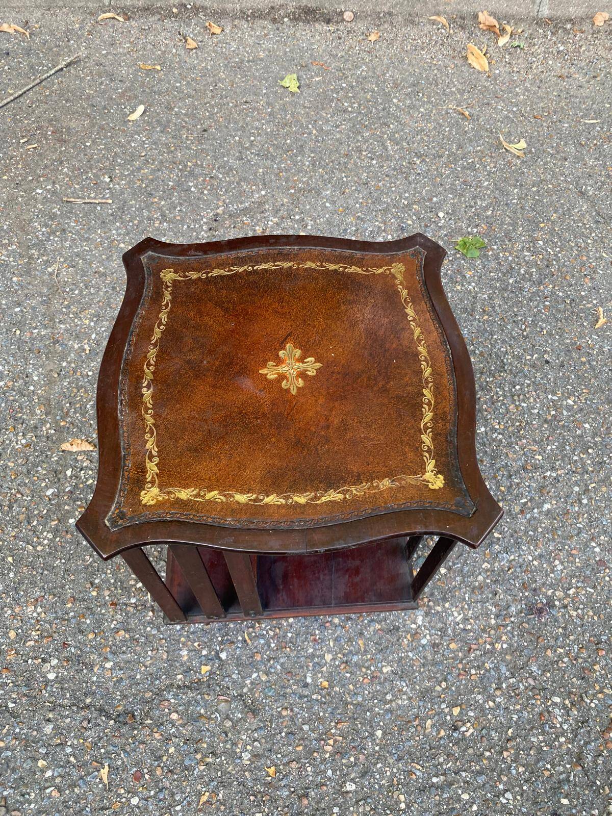 18th century rotating table bookcase on foot