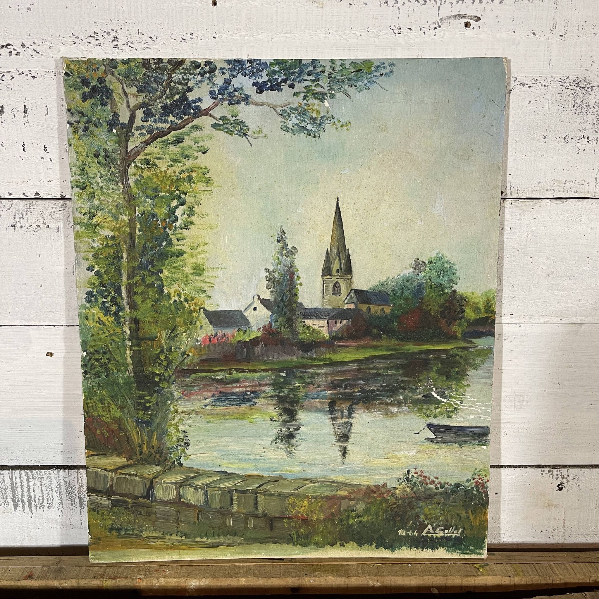 Paysage Breton, huile sur carton