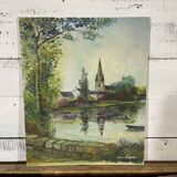 Breton landscape, oil on cardboard