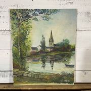 Paysage Breton, huile sur carton
