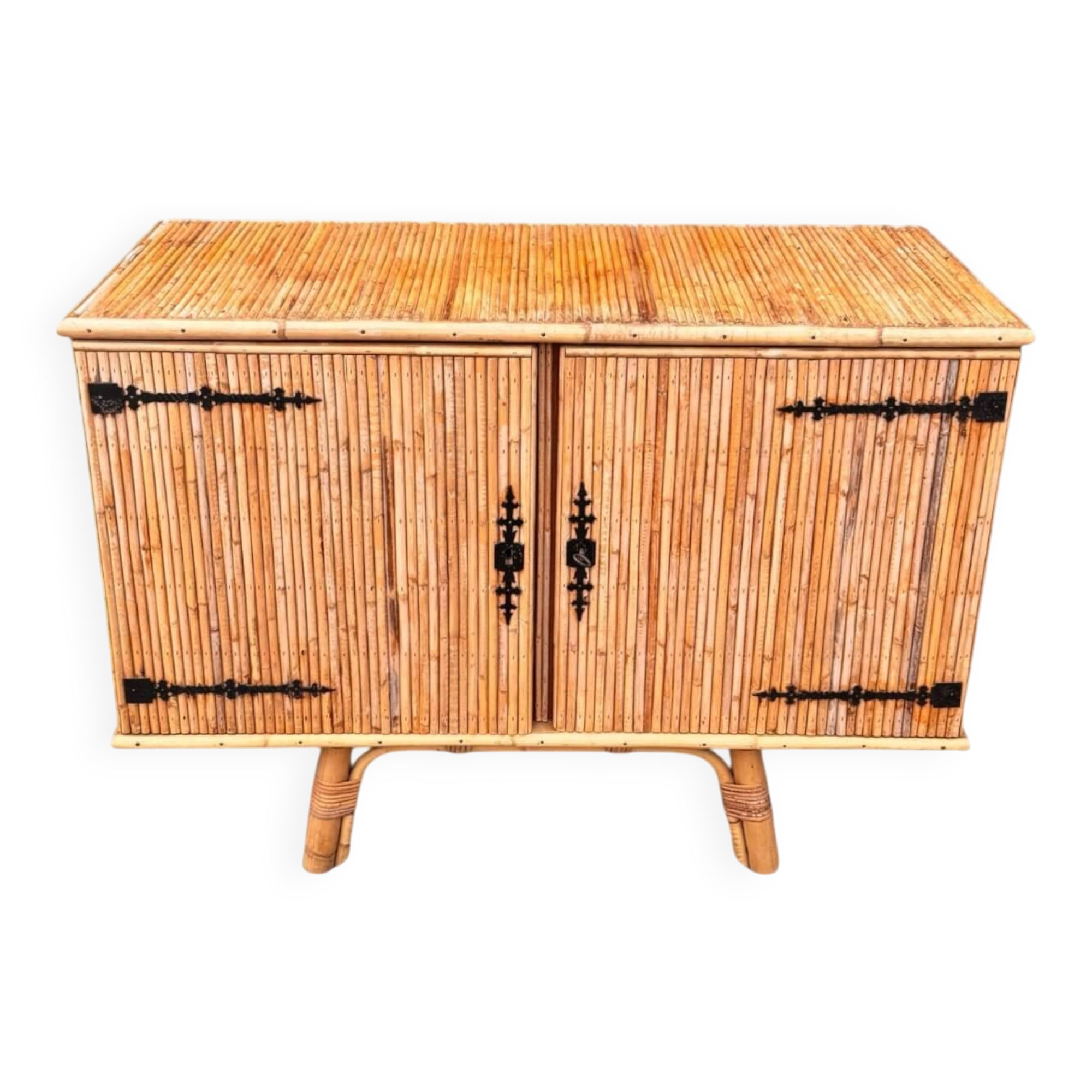 Bamboo and rattan buffet Audoux Minet
