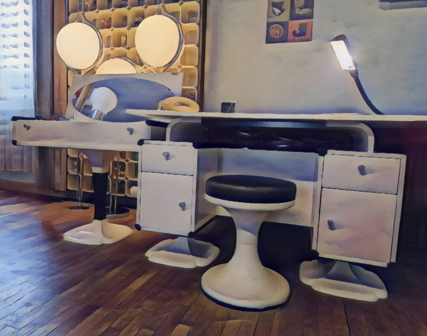 Gautier furniture circa 1970, Desk and dressing table set