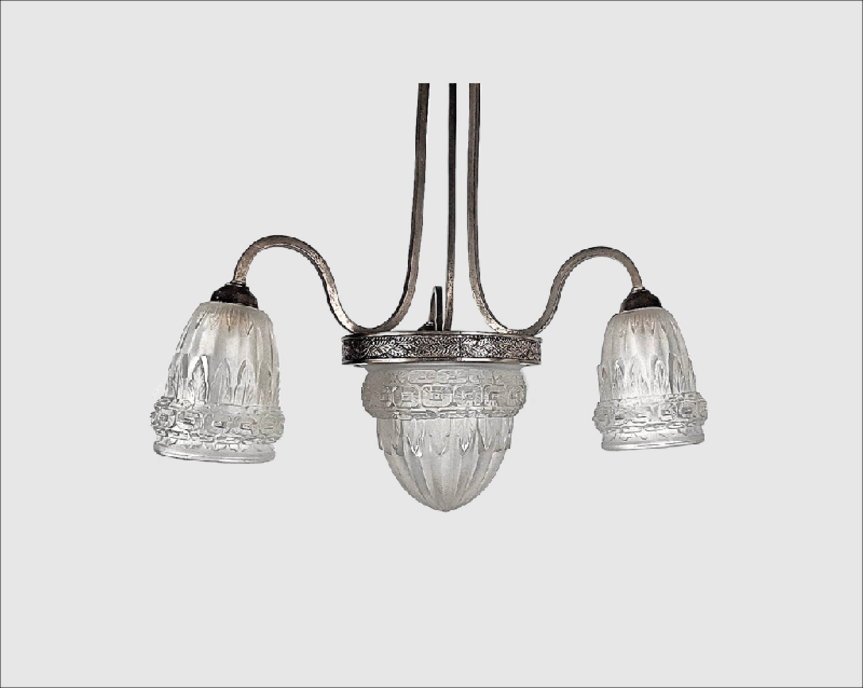 SCHNEIDER France lustre Art Deco