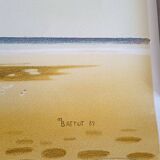 Michèle Battut (1946) - Art print - signed - 37 x 58 cm - boat on the beach