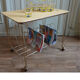 Rolling table for magazines or vinyl records.