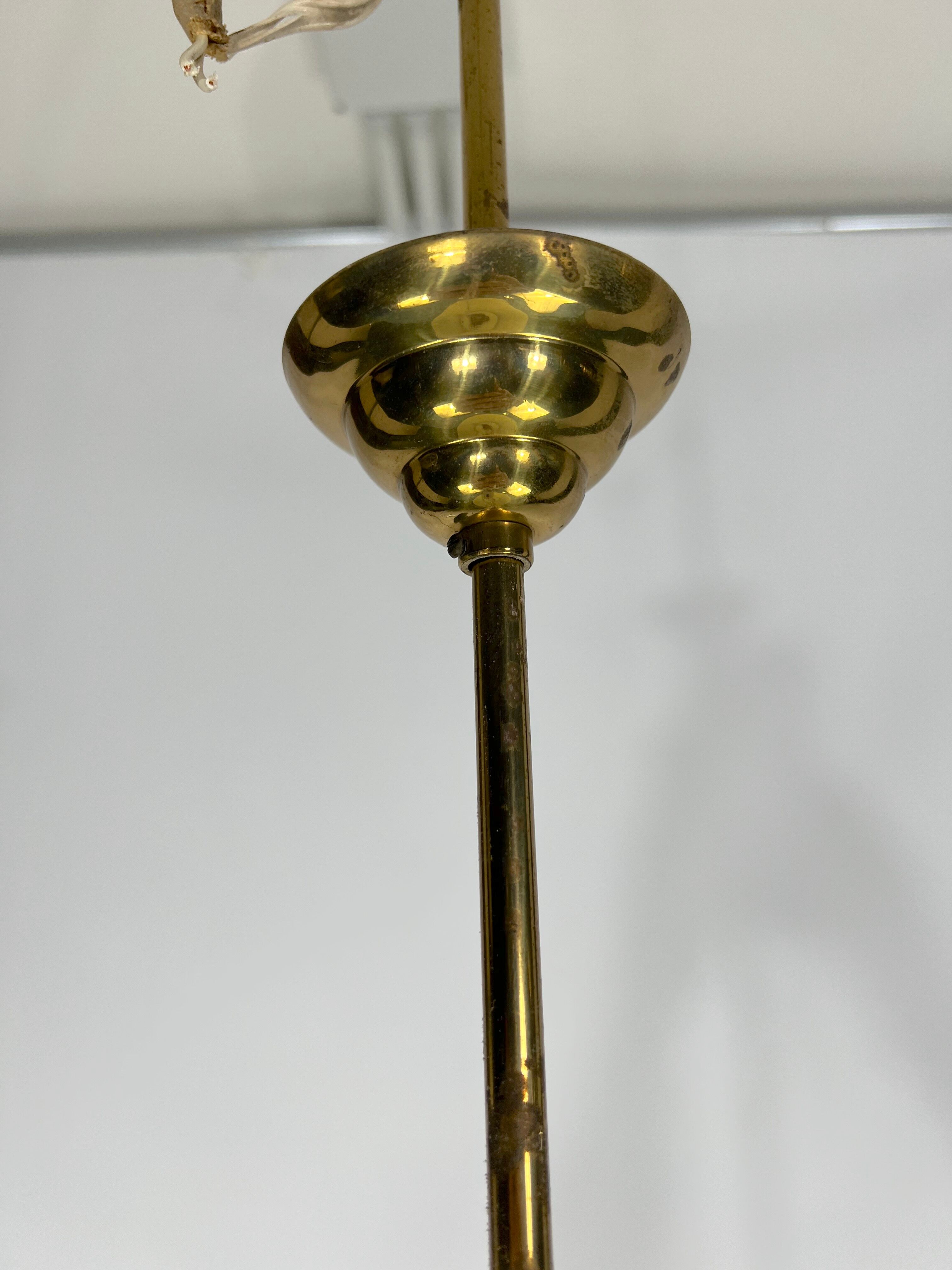 Mid-century curved glass disc chandelier from 50s