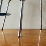 Vintage step stool in black formica and chrome steel