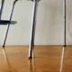Tabouret escabeau vintage en formica noir et acier chromé