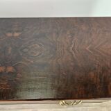 Chest of drawers with five drawers in wood and brass