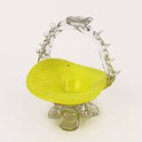 Lemon curd glass bowl and translucent irregular floral ornaments