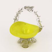 Lemon curd glass bowl and translucent irregular floral ornaments