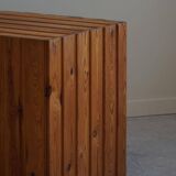 Free-standing primitive pine commode, mid-century Swedish, 1950s.
