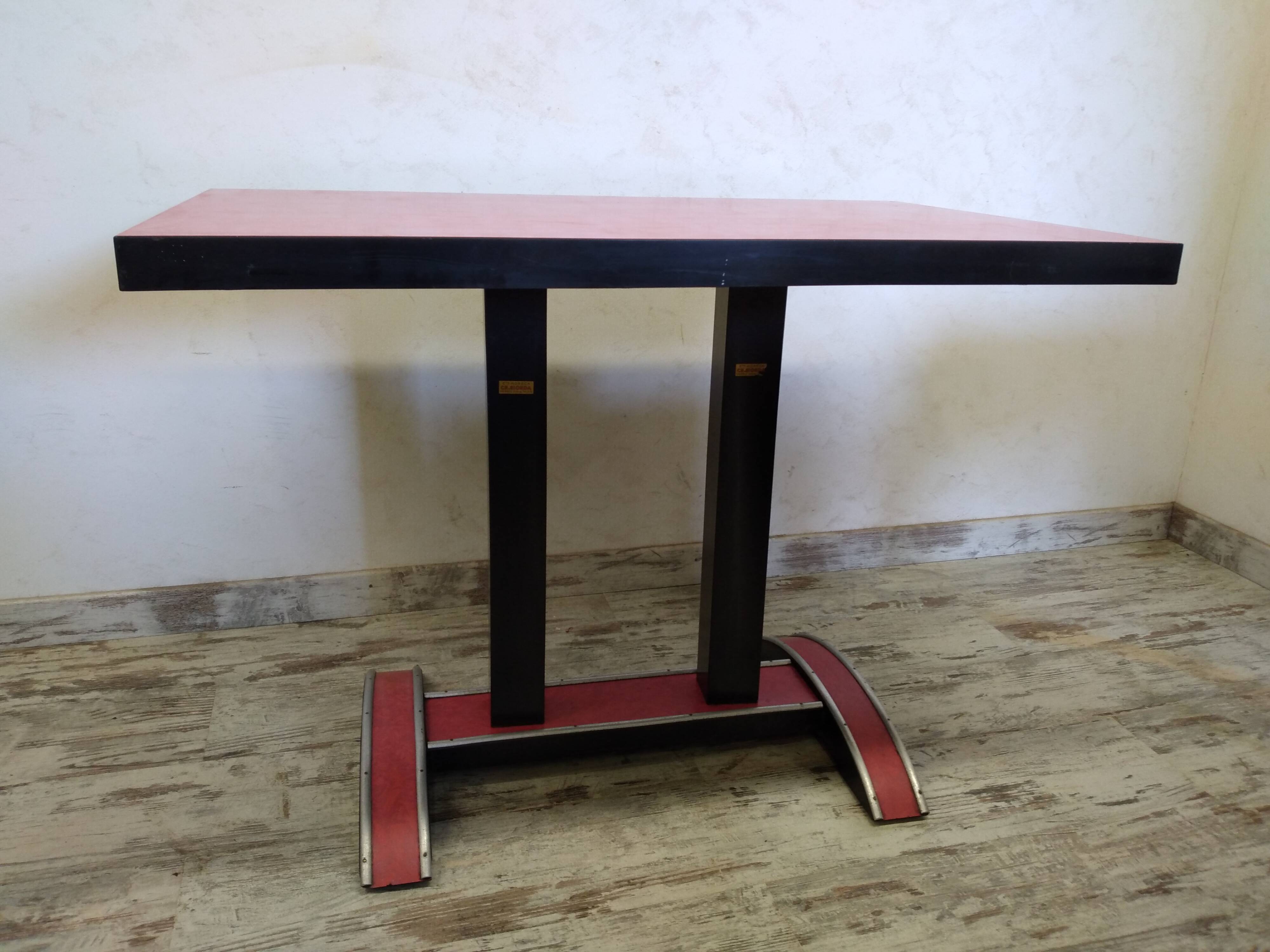 Red bistro table 50s