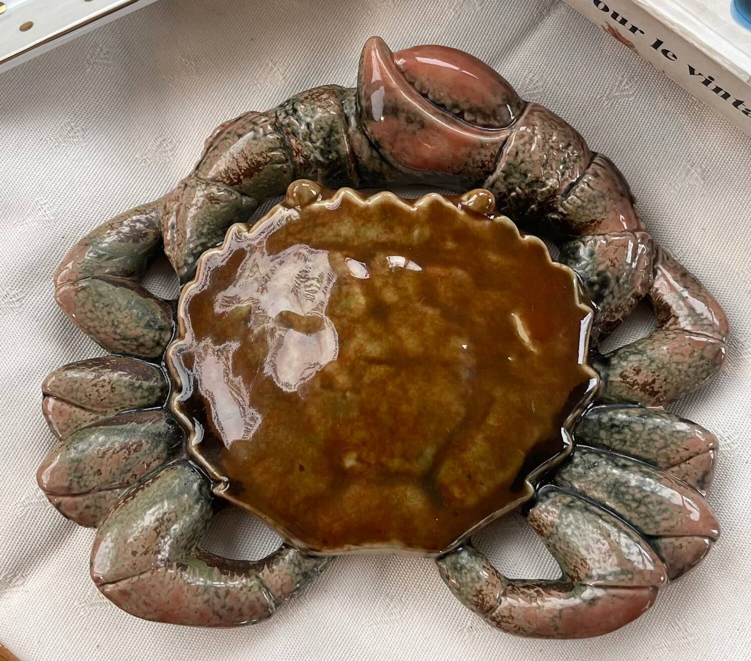 Glazed ceramic crab