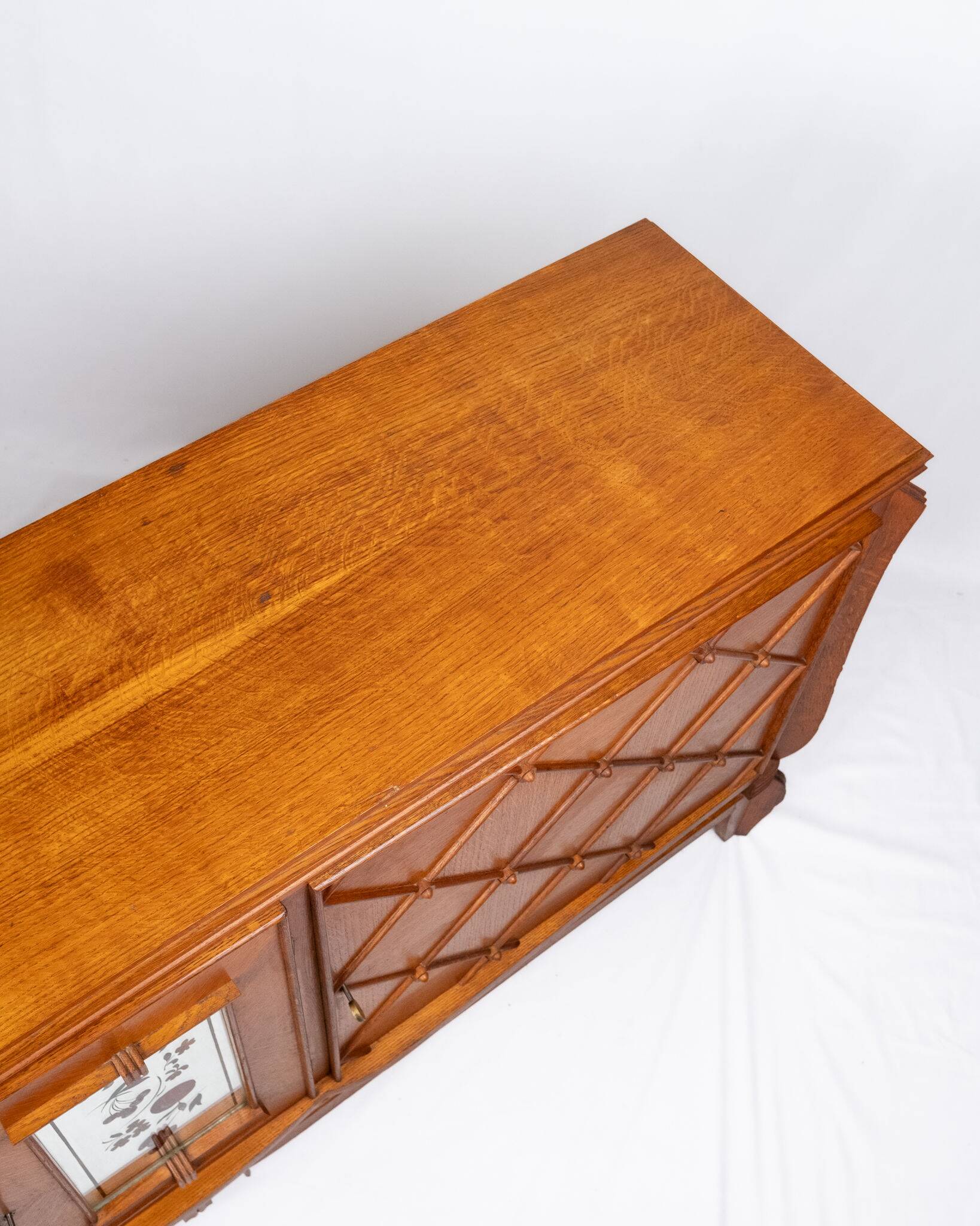 Art Deco oak buffet with crossbars, France, 1940s
