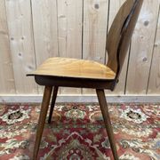 Set of 4 Baumann chairs model Eye in wood, 1950s design.