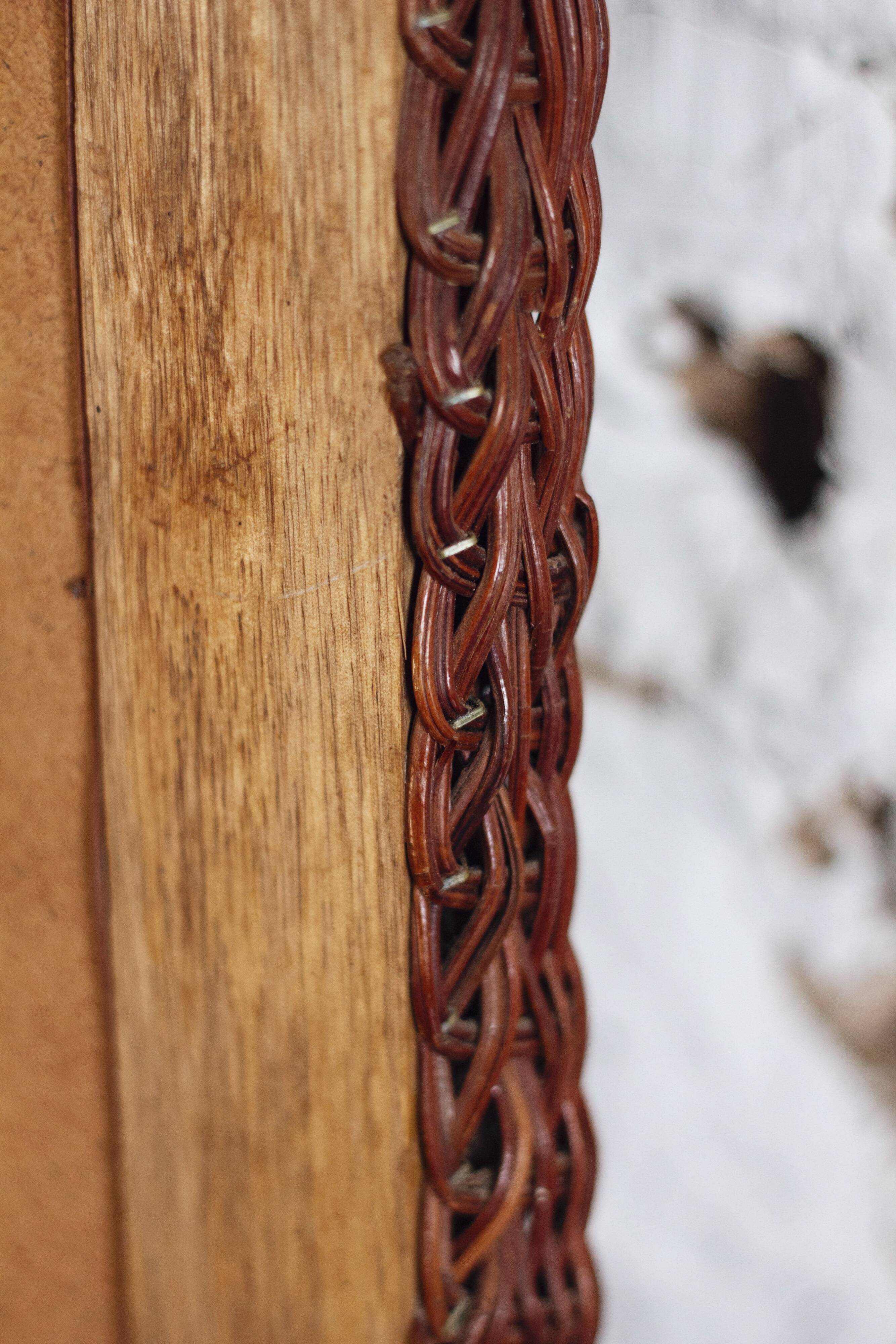 Spanish wicker mirror, 1960