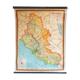 Vintage school map of Lazio and Umbria in Italy