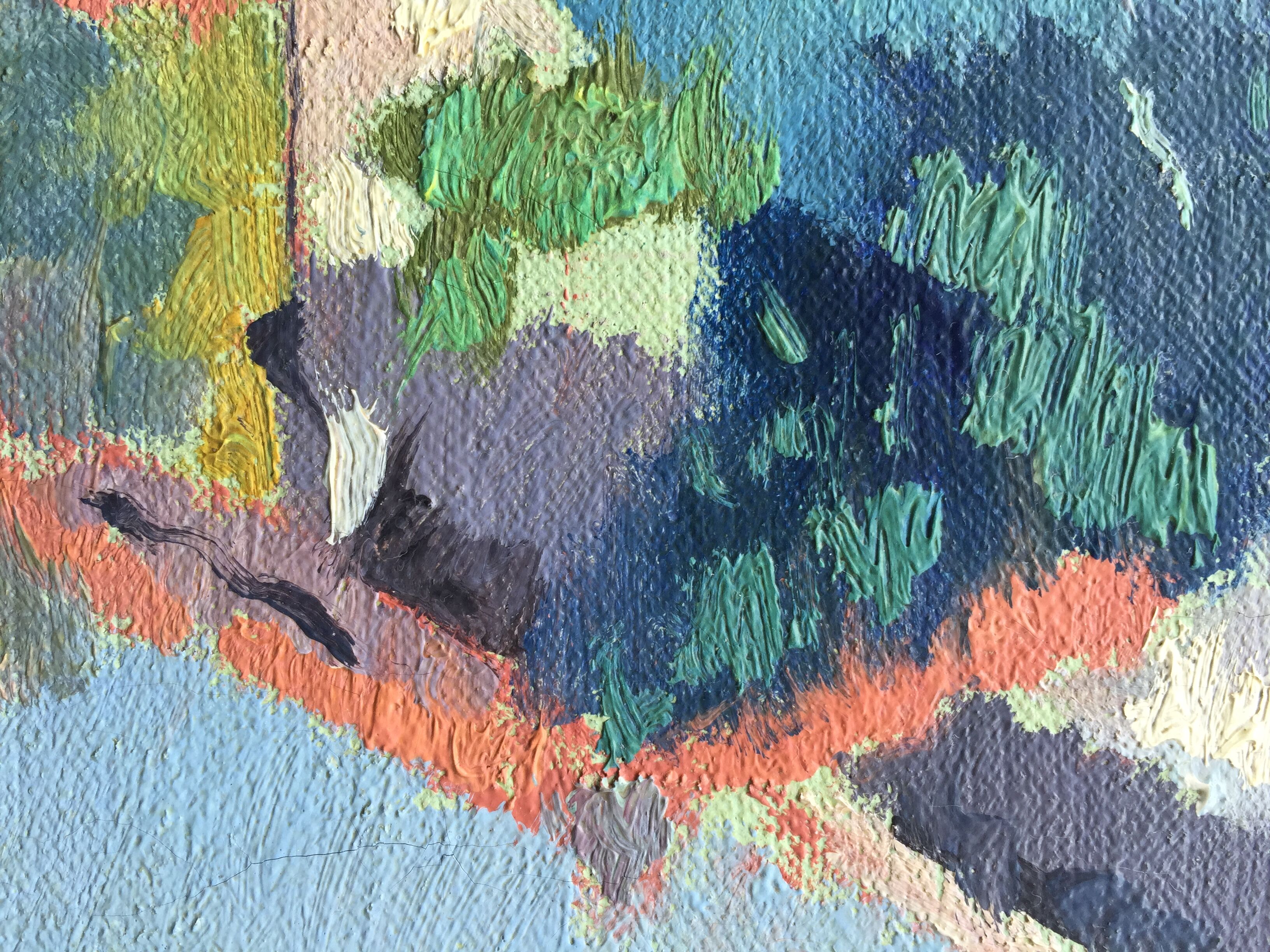 Table oil on canvas by René Fontayne Sud de France 1940