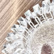 Glass ashtray with ICE pattern by Pukeberg, Swedish design, Scandinavian.