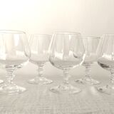 Cognac glasses in vintage arch crystal octagonal foot