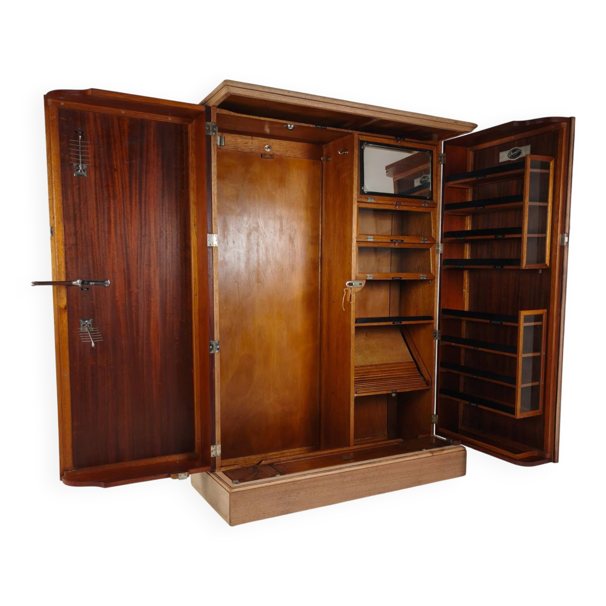 1920s Compactom Ltd gentleman’s wardrobe in light oak