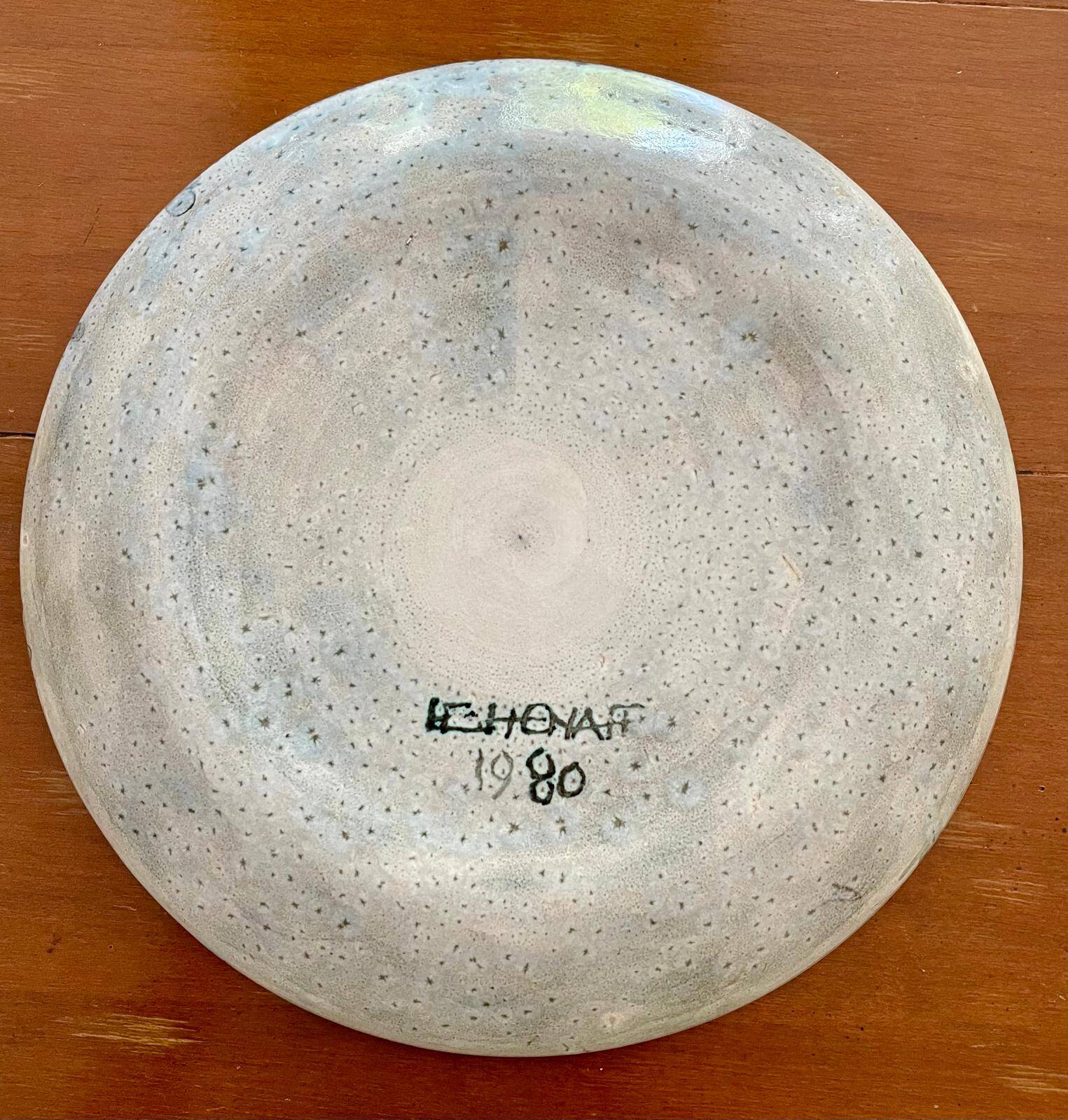 Glazed ceramic plate, Danuta Le Hénaff
