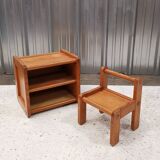 Baumann chair and shelf set for children, vintage